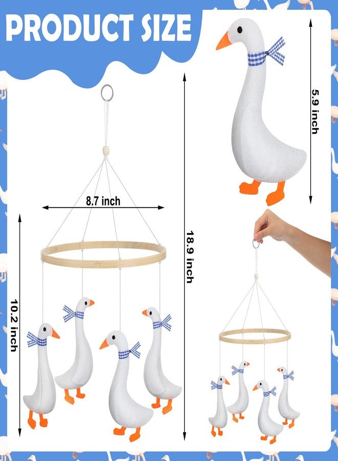 Silipull Goose Baby Mobile for Crib Goose Crib Mobile for Boys, Girls Felt Duck Nursery Decor 4 Hanging Felt Geese for Baby Shower Gift, Bassinet Toddler Room Decor, Gender Neutral Newborn Gift - Image 2
